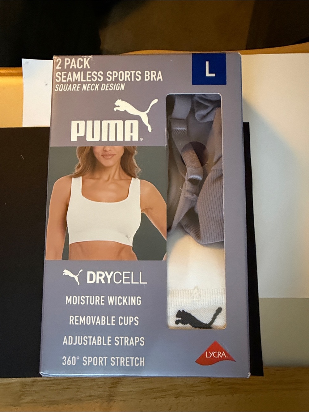 Puma Seamless Sports Bra 2-Pack - White & Gray